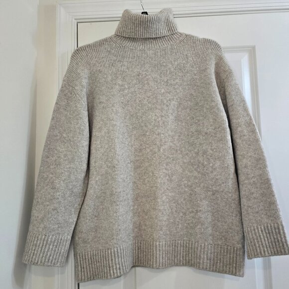 H&M Sweaters - H&M Oversized Turtleneck Sweater - Gray/Cream